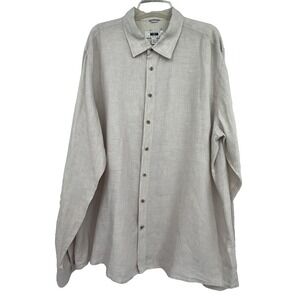 Joseph‎ Abboud Men Ivory Linen Shirt 3XLT Vacation Travel Beach Summer Cruise